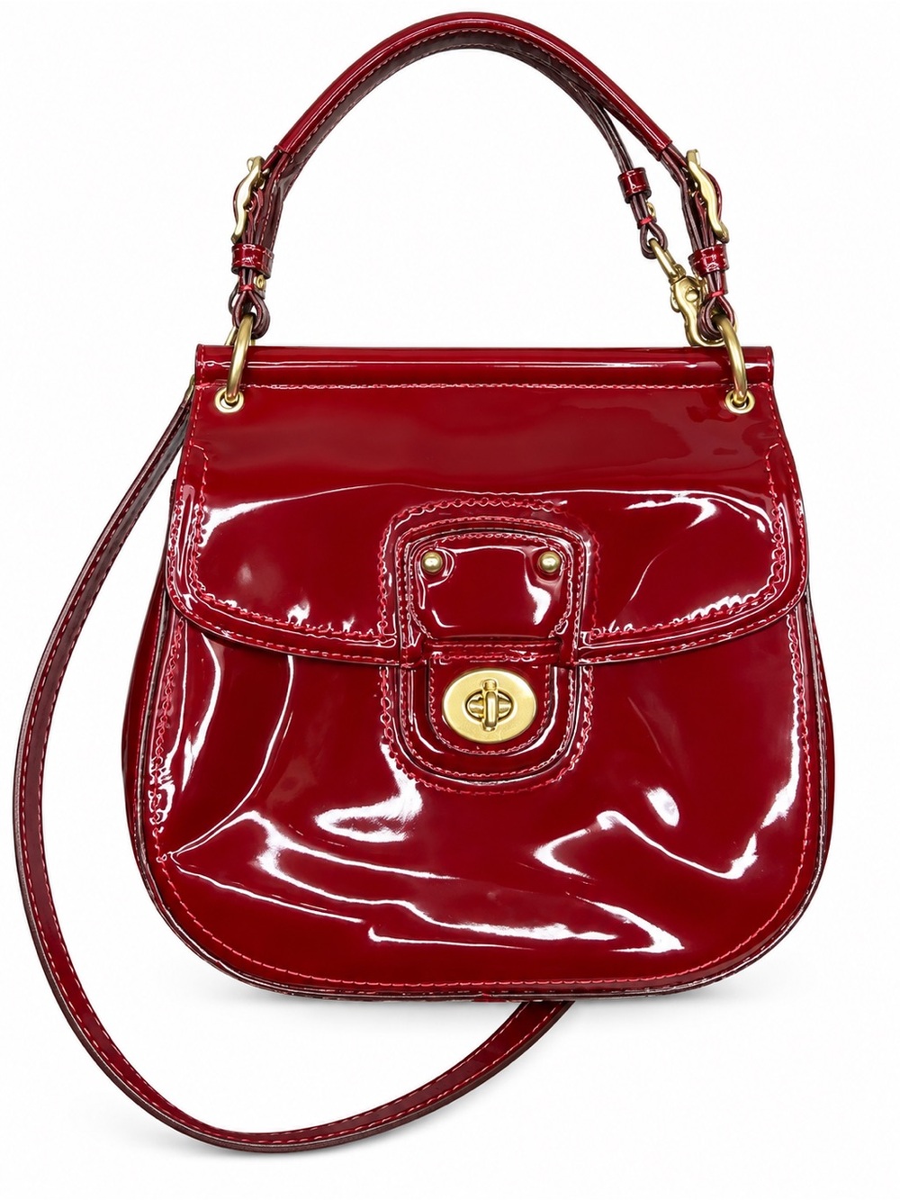 Coach Legacy Willis 21244 Crimson Red Patent Leather Crossbody Bag 2012